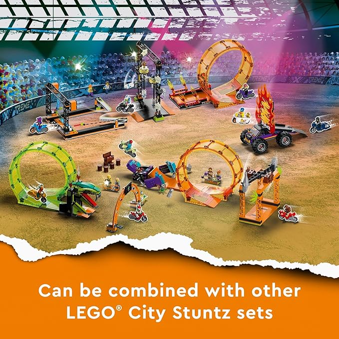 LEGO City Stuntz Smashing Chimpanzee Stunt Loop 60338 Building Toy Set for Boys Girls and Kids Ages 7+ (226 Pieces)