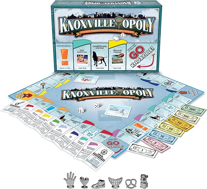 Late for The Sky Knoxville-Opoly City Board Game Family Strategy Game Night for 2-6 Players Ages 8+ Opoly-Style Play with Knoxville Landmarks Traditional or 1-Hour Version