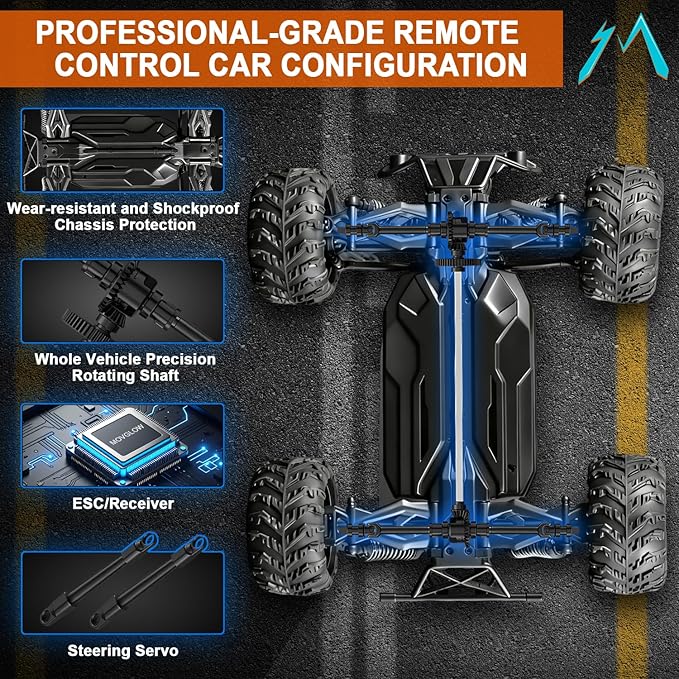 Fast Remote Control Car RC Cars 1:16 4WD High Speed Motor for Adults 30+KPH 2.4GHz Remote Control with No Delay Off Road RC Truck All Terrains RC Cars for Professional Enthusiast