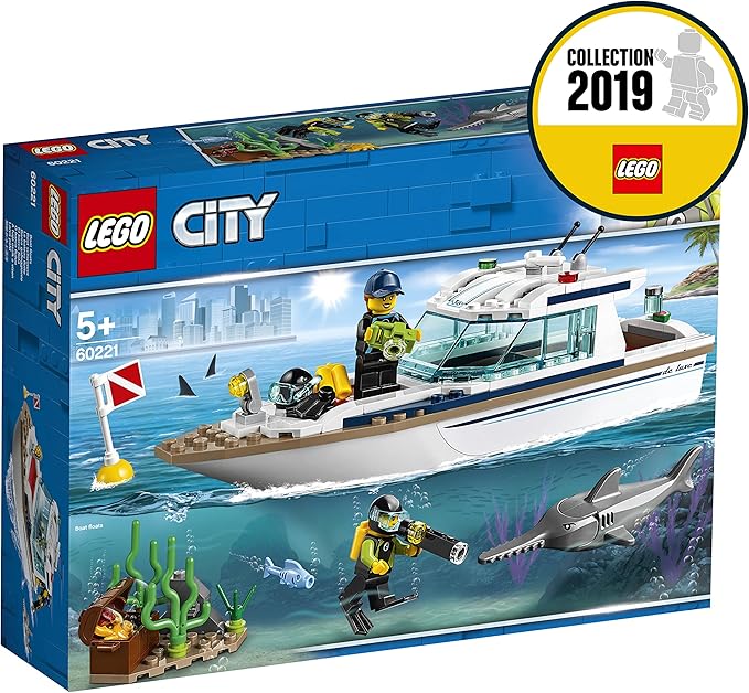 City Great Vehicles Diving Yacht Toy Boat Building Sets for Kids