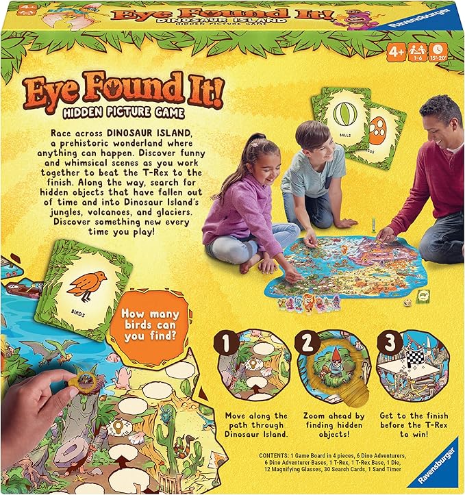 Ravensburger Dinosaur Island Eye Found It! Board Game - Educational Adventure for Kids and Families - Promotes Focus Memory and Teamwork - Fun Learning Game for Ages 4+