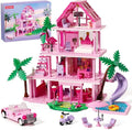 Girls House Building Sets Compatible with Lego Friends for Girls Age 8-12 4-Story Pink Villa Building Blocks Toys with Pull-Out Floors 903 Pieces Great Birthday Gift for Girls 8-14