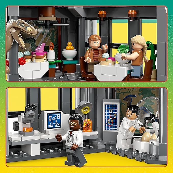 LEGO Jurassic Park Visitor Center: T. rex &amp Raptor Attack 76961 Buildable Dinosaur Toy Gift for Teens and Kids Aged 12 and Up Including a Dino Skeleton Figure 6 Minifigures and More