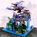 The Moon Palace Chinese Architecture Micro Building Blocks Set with LED Lights 4574PCS Cherry Blossom Tree Model Kit Collectible Cultural Gift for Adults &amp Teens