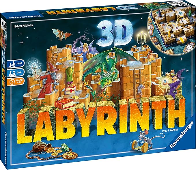 Ravensburger 3D Labyrinth Family Board Game | Easy to Learn Puzzle Game | Engaging Brain Teaser for Kids &amp Adults | Unique Replay Value