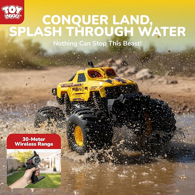 Monster Truck RC Car for Kids 2.4GHz 4WD Off-Road Remote Control Truck with Water Spray Lights &amp Music 360° Rotation Waterproof All-Terrain Car for Boys Ages 6+ Carros De Control Remoto 4x4