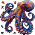 Mys Aurora Octopus Puzzles for Adults 500 Pieces 5MM Thick Wooden Jigsaw Puzzles Unique Shape Puzzle Ocean Wood Puzzles for Adults and Kids Birthday Gifts Family Game 17 * 17inch