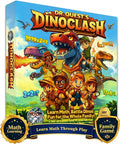 Dr. Quest Dino Clash Educational Math Board Game | Dinosaur-Themed Addition &amp Subtraction Game | Educational Family &amp Homeschool Math Game for Kids Ages 6–10