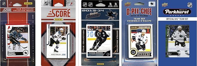 C&ampI Collectables NHL San Jose Sharks Men's 5 Different Licensed Trading Card Team Sets White