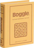 WS Game Company Boggle Vintage Bookshelf Edition Classic Word Games Linen-Wrapped Book Box with Retro 1976 Design Ages 8+