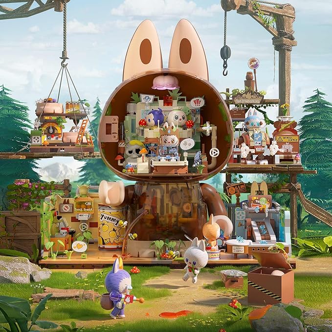 POP MART The Monsters Forest Secret Base Series Blocks-Juice Maker Labubu Building Toy Set Interactive Building Toy for Kids Boys and Girls
