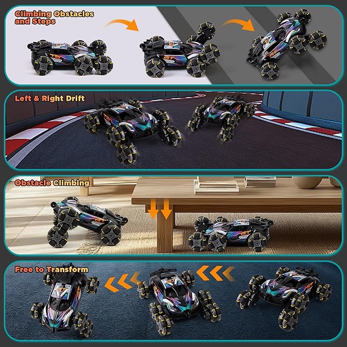 Cool 6 Wheel Gesture Control RC Stunt Car Double Sided Climbing with Music &amp Spray Boys &amp Girls Ages 6 7 8-12 Ideal Christmas &amp Birthday Gift