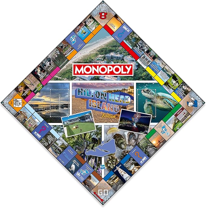 Monopoly Board Game – Hilton Head SC Edition: 2-6 Players Family Board Games for Kids and Adults Board Games for Kids 8 and Up Great for Game Night