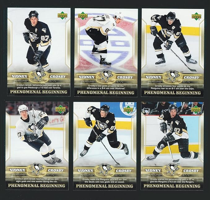 2005/2006 Upper Deck Sidney Crosby Phenomenal Beginnings Gold 21 Card Rookie Card Set w/Jumbo Card