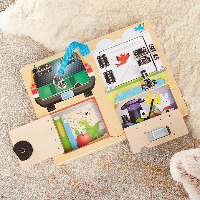 Melissa &amp Doug Locks and Latches Board Wooden Educational Toy
