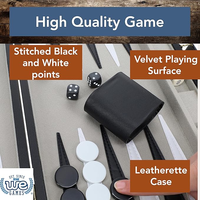 Black Leatherette Backgammon