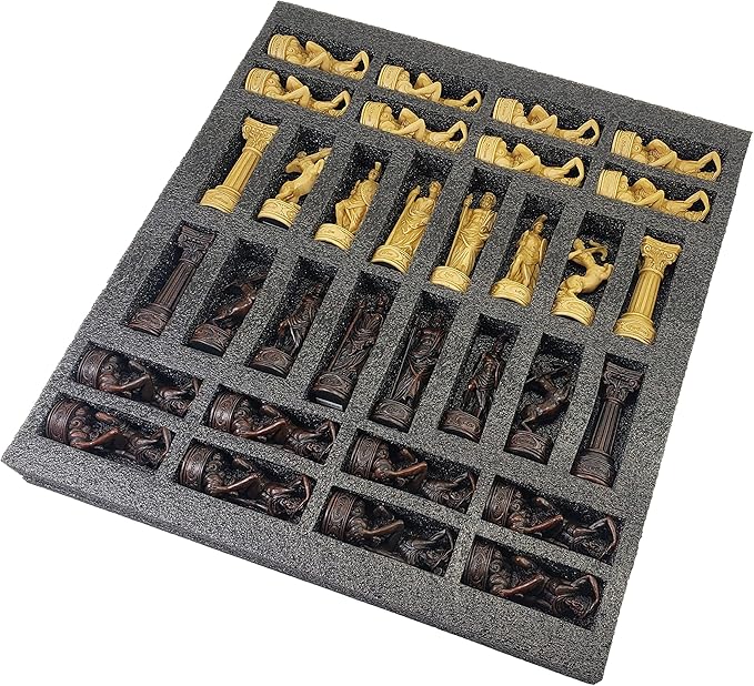 32 Piece Themed Set of Chess Men Pieces - NO Board (Greek)
