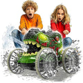 BEZGAR Monster Truck Toys - Dinosaur Toys with Light Remote Control Car for Water &amp Land with Water Gun Pool Toys for Kids with 360° Spins and Drifting Remote Control Car for Boys 4-7