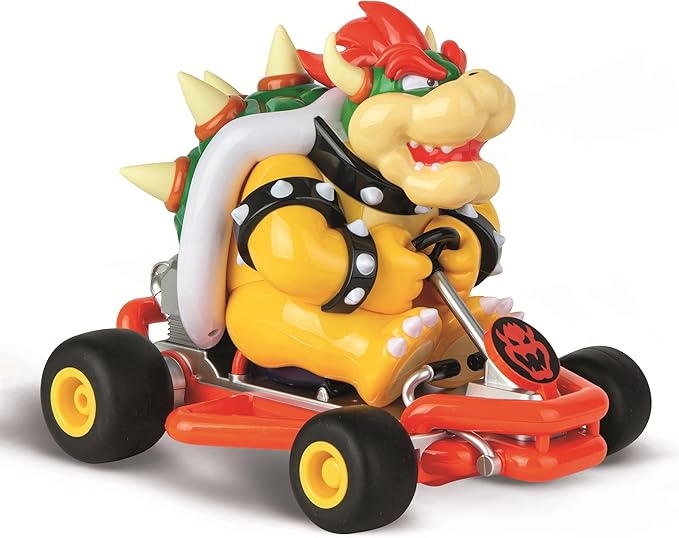 Carrera 200981P RC Official Licensed Mario Kart Pipe Kart Bowser 1:18 Scale 2.4 Ghz Remote Radio Control Car with Rechargeable LiFePO4 Battery - Kids Toys Boys/Girls