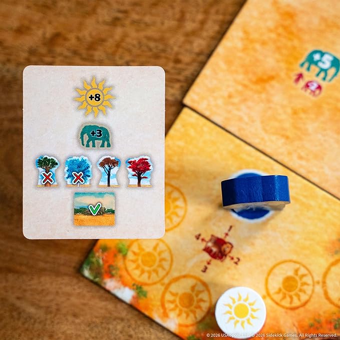 Tembo: Survival On The Savanna Board Game Guide Your Elephant Herd Across Dangerous Terrain A Cooperative Strategic Game for Families and Adults Solo Campaign Included 1-4 Players Ages 10+
