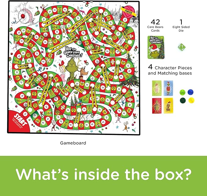 Aquarius Grinchmas Journey Board Game - Fun for Kids &amp Adults - Officially Licensed Dr Seuss Merchandise &amp Collectibles