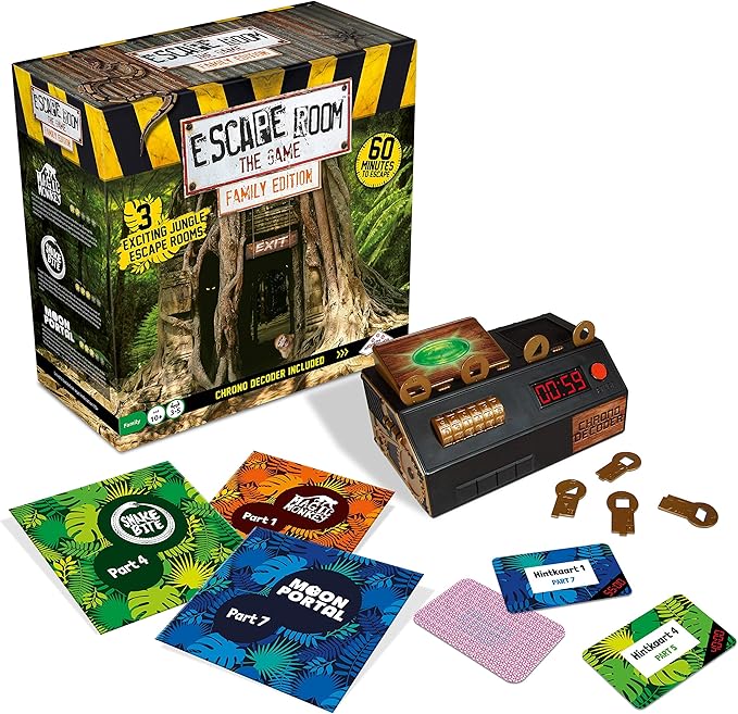 Identity Games [www.identity games.com] Escape Room The Game Family Edition - with 3 Exciting Jungle Escape Rooms | Solve The Mystery Board Game for Family Kids &amp Teens (English Version)