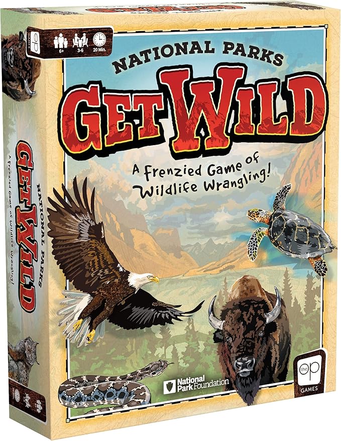 USAOPOLY National Parks Get Wild | Quick-Rolling Dice Game Featuring Iconic National Park Locations | Great Kids Game &amp Family Board Game