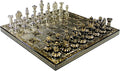 StonKraft Brass Chess Board Game Set with 100% Brass Chess Pieces Chessmen Coins (12 x 12 Inches)