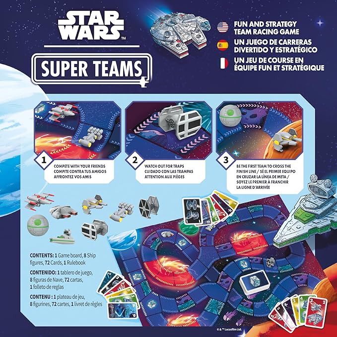 Star Wars Super Teams Board Game - Fast-Paced Strategy Race Through The Galaxy Fun for Families Kids &amp Adults Ages 7+ 2-4 Players 30 Minute Playtime Made by Zygomatic