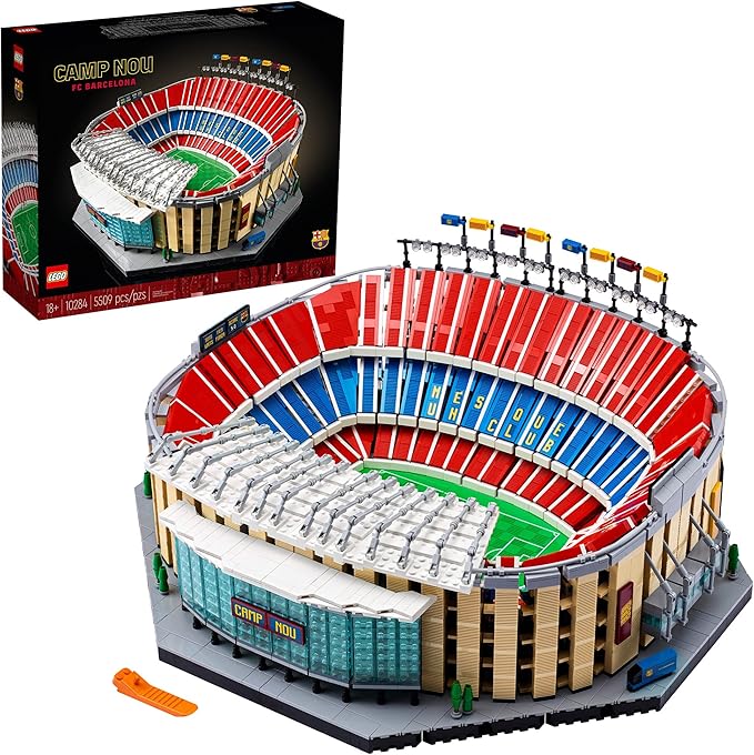 LEGO Icons Camp NOU – FC Barcelona Soccer Stadium 10284 Model Building Kit Large Construction Set for Adults Gift Idea