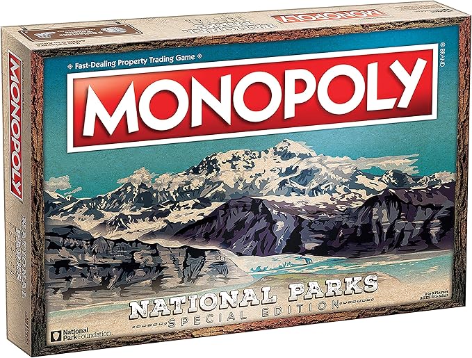 Monopoly National Parks 2020 Edition | Featuring Over 60 National Parks from Across The United States | Iconic Locations Such as Yellowstone Yosemite Grand Canyon and More | Licensed Monopoly Game