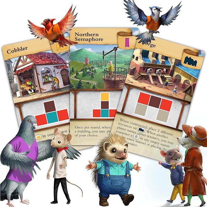 AEG Tiny Towns: Villagers Expansion | Talented Creatures Have Come to Visit | Adds Villagers New Buildings &amp Monuments | 1-6 Players | Ages 14+
