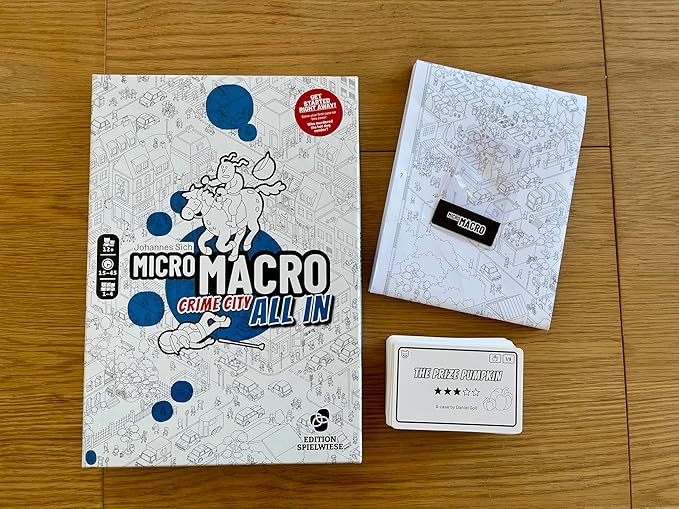 MicroMacro: Crime City - All in | Murder Mystery and Detective Game | 16 Search and Find Detective Cases | Cooperative Board Games for Teens and Adults | Ages 12+ | 1-4 Players | 15-45 min