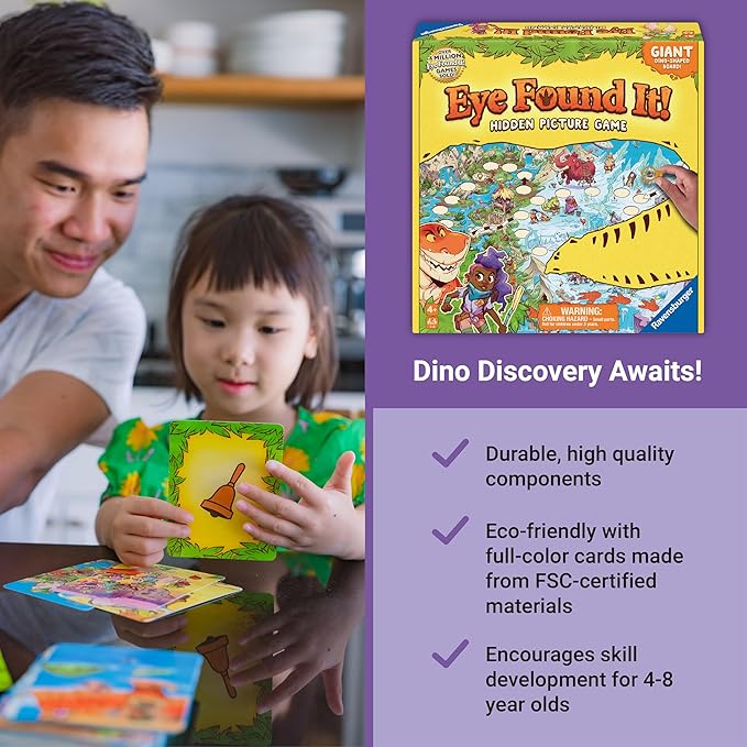 Ravensburger Dinosaur Island Eye Found It! Board Game - Educational Adventure for Kids and Families - Promotes Focus Memory and Teamwork - Fun Learning Game for Ages 4+