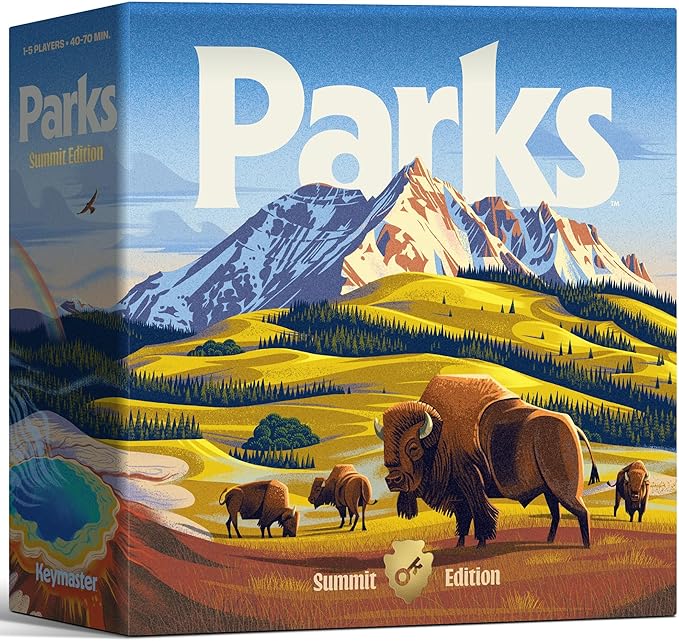 Keymaster Games Parks (2nd Edition) | Summit Deluxe | Beautiful Strategy Game for Families Adults Kids or Solo | Explore Nature and Outdoors by Hiking US National Parks | Ages 10+ | 1-5 Players