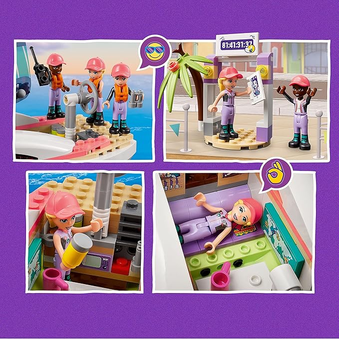 LEGO Friends Stephanie's Sailing Adventure Toy Boat Set 41716 Sailboat Building Toy with Island Drone and 3 Mini Figures Creative Sailing Gift for Kids Girls Boys Age 7+ Years Old