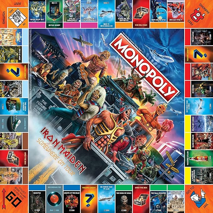 Monopoly Iron Maiden | Play as Bruce’s Lantern Guitar Amp Stack Nicko’s Drum Kit and More | Officially Licensed Collectible Game Honoring British Classic Heavy Metal Icons