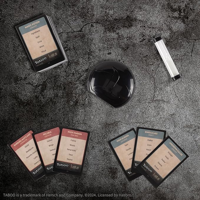 Taboo: Horror Edition Party Board Game Horror Genre Themed Trivia Word Game with Screaming Buzzer Game for 2 Players or More Fans of Horror Themed Films &amp Culture Ages 13 and Up