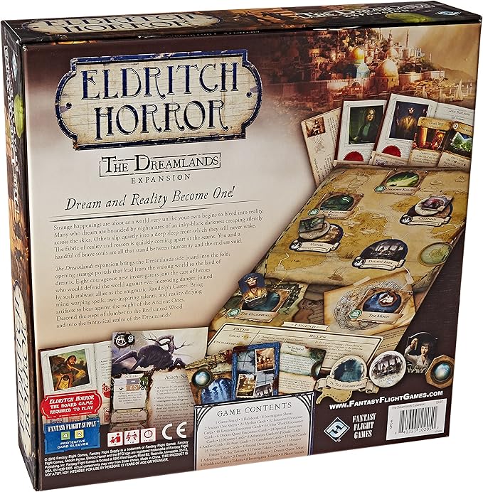 Eldritch Horror The Dreamlands Board Game EXPANSION - Unveil Mystical Realms Confront Ancient Horrors! Mystery Game for Adults Ages 14+ 1-8 Players 2-4 Hour Playtime Made by Fantasy Flight Games