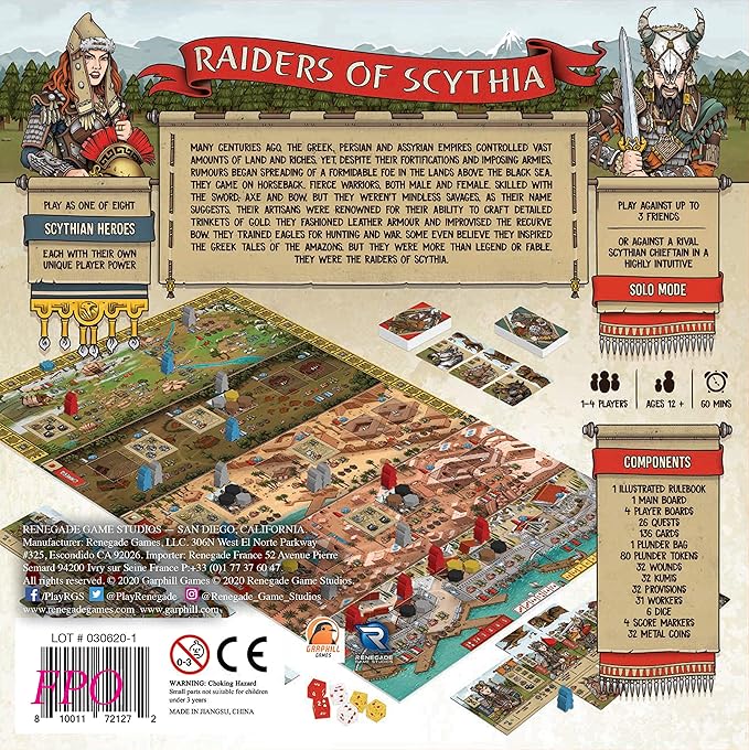 Renegade Game Studios Raiders of Scythia: Strategy Board Games Ages 12+ 1-4 Players