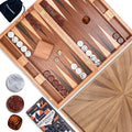 17 Inch Backgammon Sets for Adults. Beautiful Wood Inlaid Backgammon Board Game Set with Unique Checkers &amp Dice. Large Back Gammon Game Sets Travel Size for 2 Players Nardi or Tavla