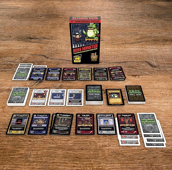 Boss Monster 10th Anniversary Edition by Brotherwise Games | 30 Min Playing Time | 2-4 Players | Ages 13+ | Building Card Game with New Rooms Bosses Spells &amp Modernized Rules