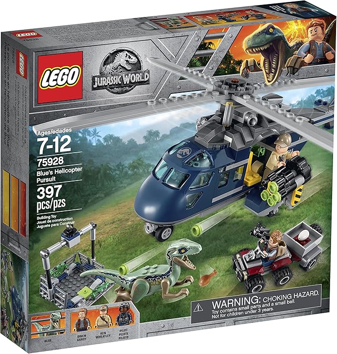 LEGO Jurassic World Blue's Helicopter Pursuit 75928 Building Kit (397 Pieces)
