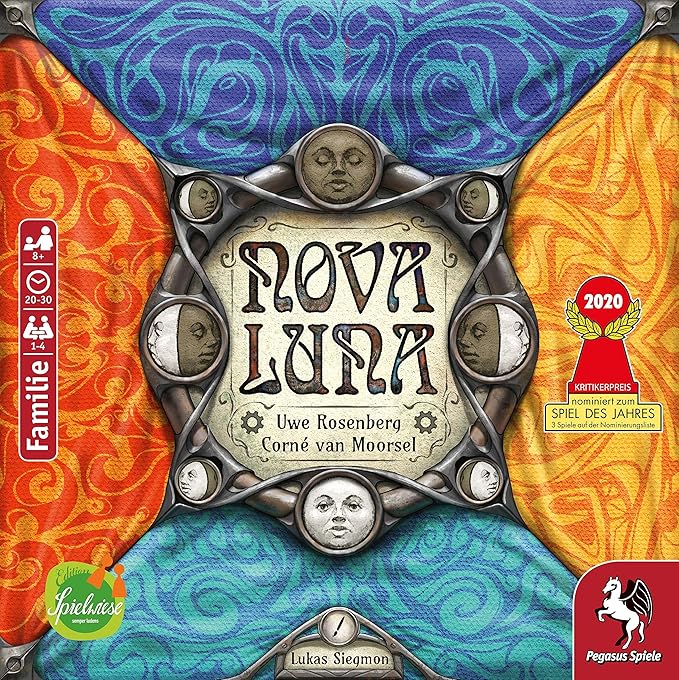 Nova Luna - Board Game by Pegasus Spiele 1-4 Players – Board Games for Family – 20-30 Minutes of Gameplay – Games for Family Game Night – Kids and Adults Ages 8+ - English Version