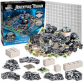 Monster Adventure Terrain 3D Interchangeable Builder System - 107pc Painted Rock Formation Set w Base - Build Modular Worlds in a Snap &amp Elevate Your Campaign - Compatible with DND Dungeons &amp