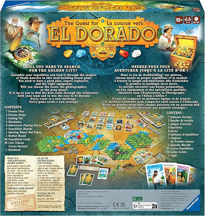 Ravensburger The Quest for El Dorado - Exciting Strategy Board Game | Suitable for Kids &amp Adults | Designed for 2-4 Players | Inclusive of Mini Expansion