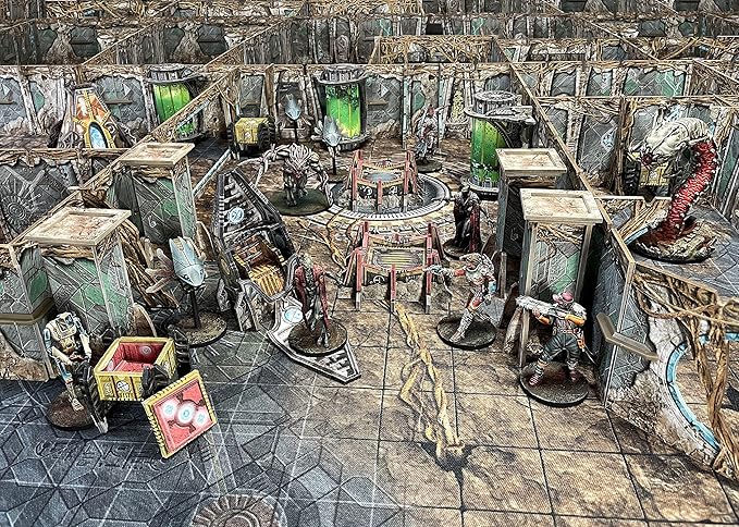 Battle Systems - Modular Tabletop 3D Gaming Sci-Fi Terrain - Perfect for 28mm-35mm Miniatures and Figures - No Painting Required - Science Fiction Aliens 40K Wargame - (Alien Catacombs)