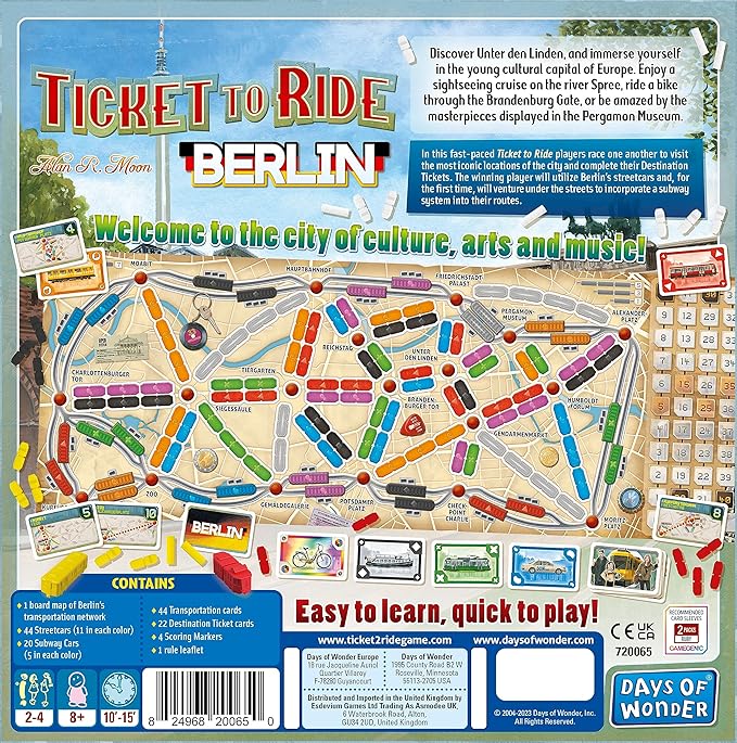 Asmodee Ticket to Ride Berlin Board Game - Train Route-Building Strategy Game Fun Family Game for Kids &amp Adults Ages 8+ 2-4 Players 10-15 Minute Playtime