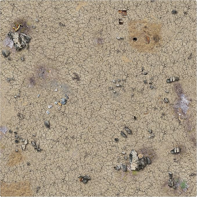 Battle Systems Terrain Desert Wasteland Game Mat 3x3 - Neoprene Playmat for Warhammer D&ampD Frostgrave and More!